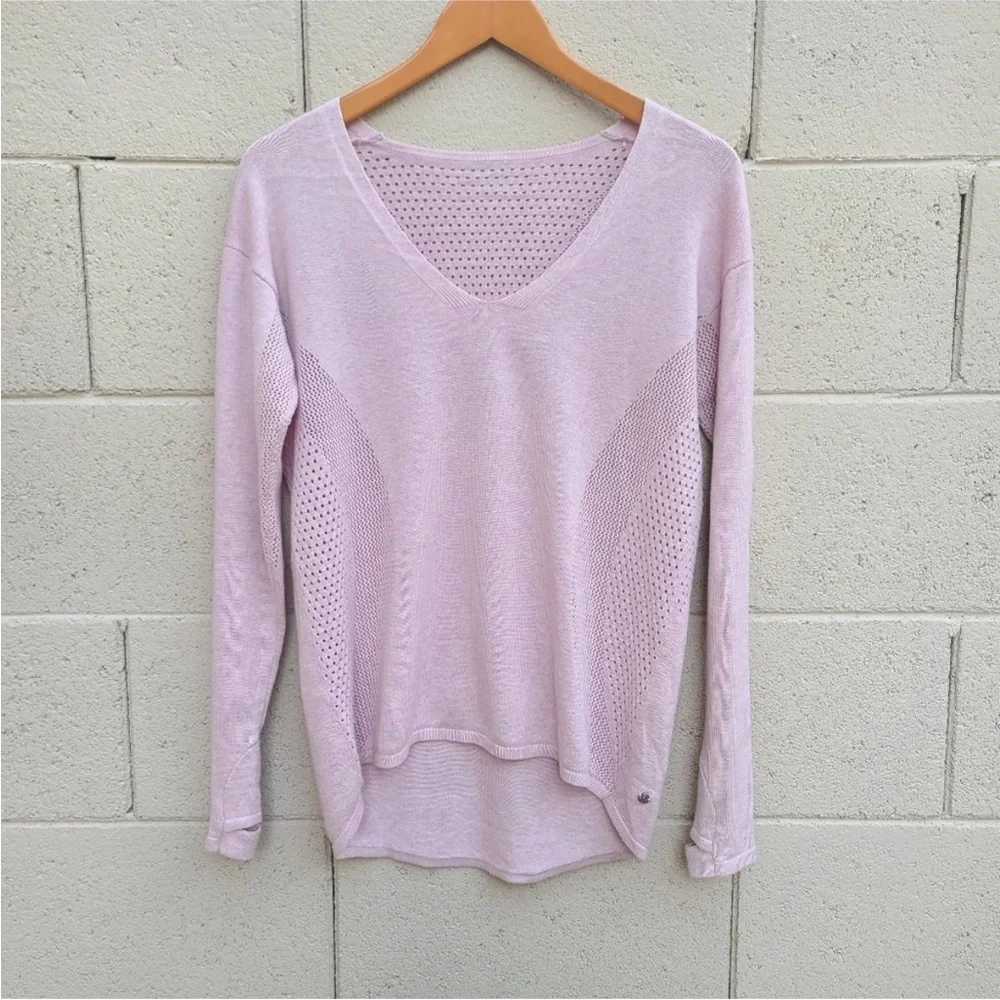 Lululemon Still Movement Long Sleeve Sweater Pink “Heathered Petals” Med / 8 EUC